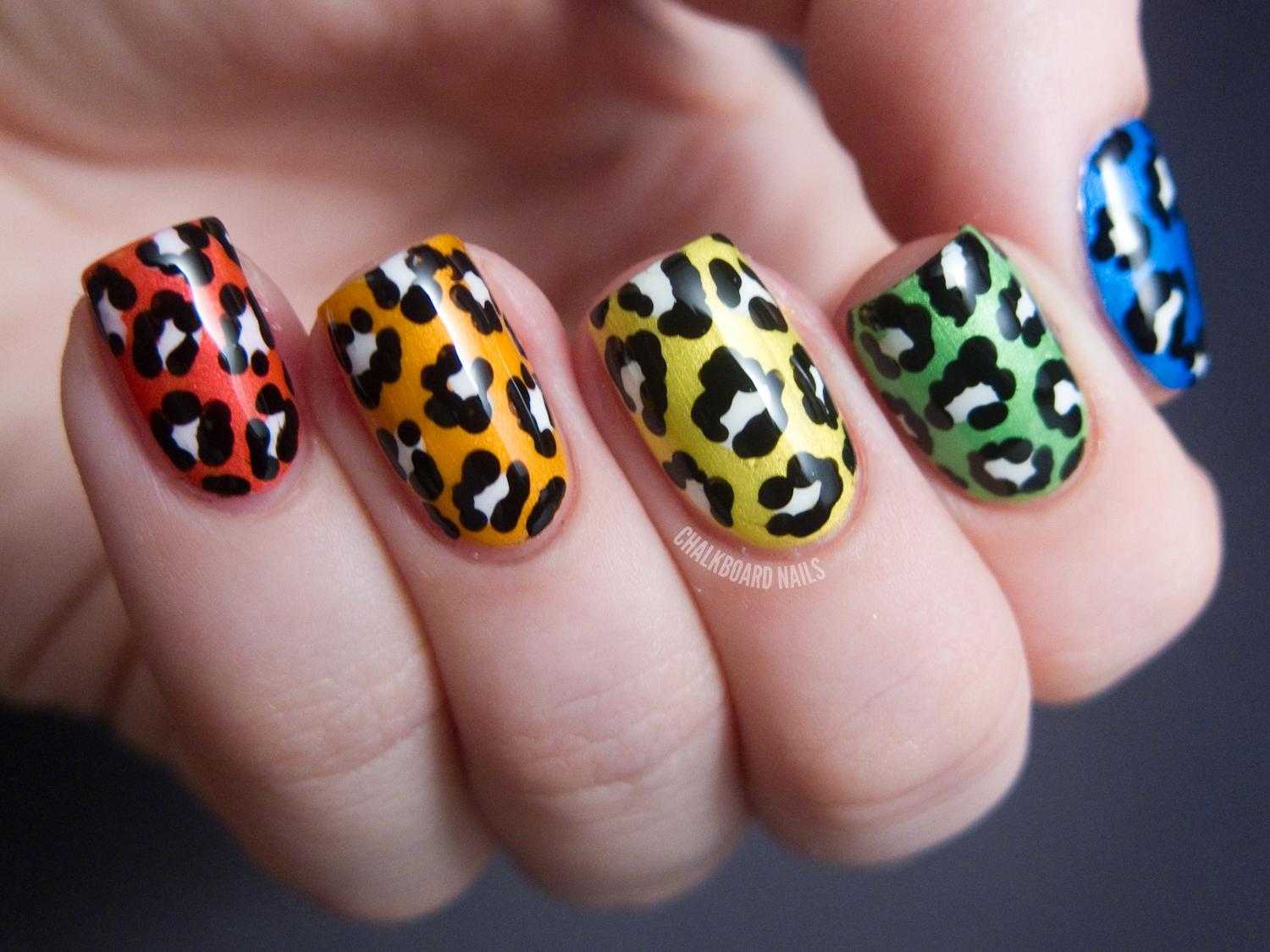 Леопардовый принт на ногтях